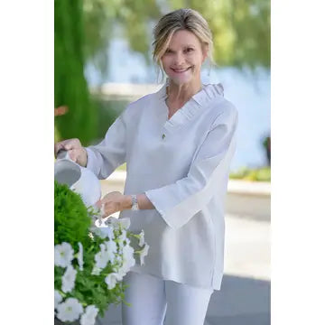 Charleston Ruffle Linen Top