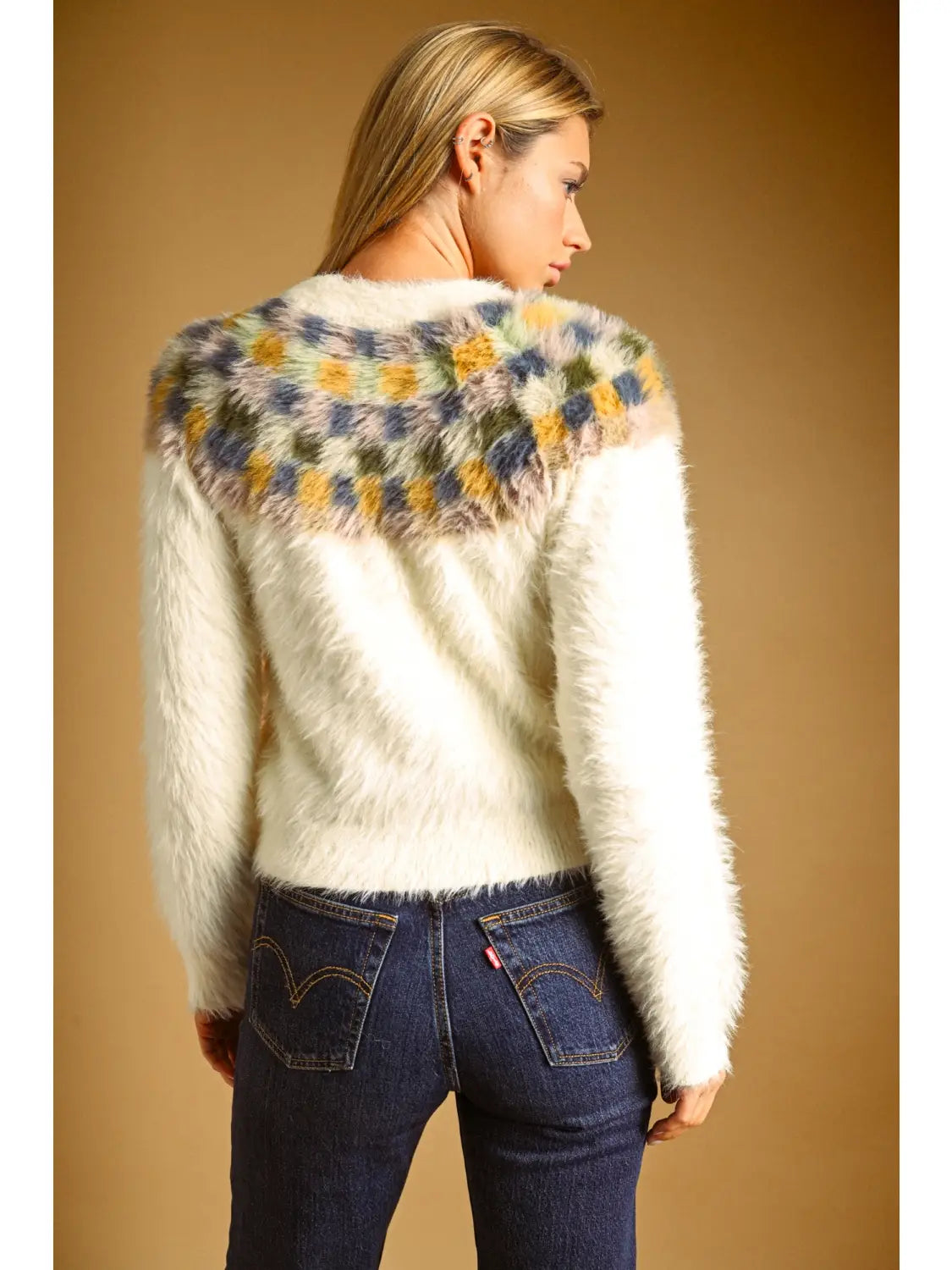 Multi Color Detailed Sweater Top