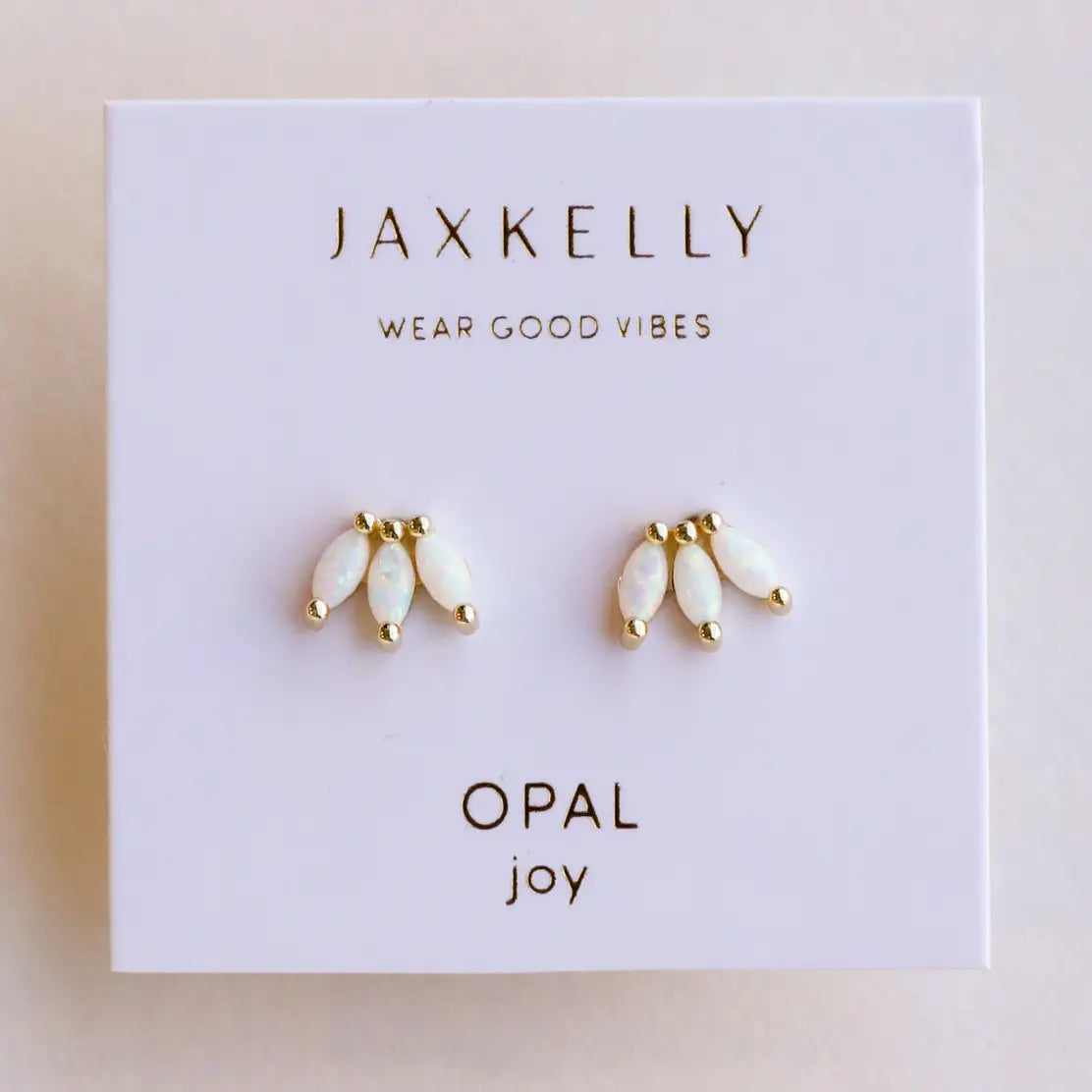 Opal Crown Stud - Gold Earrings