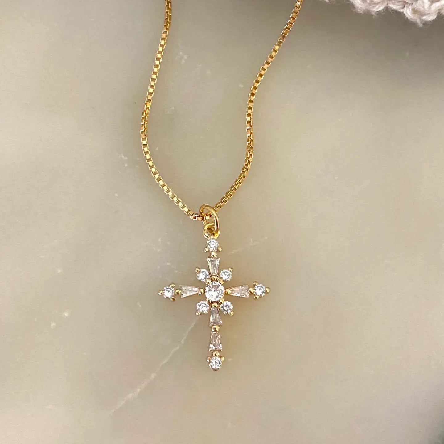 Cross Charm Pendant Glass