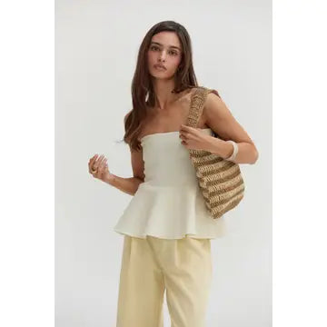 Bella Jacquard Knit Peplum Top