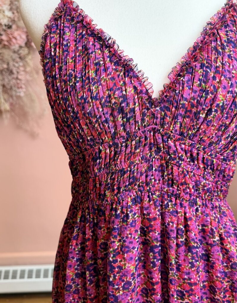 Bindi Smocked Dress In Magenta Floral
