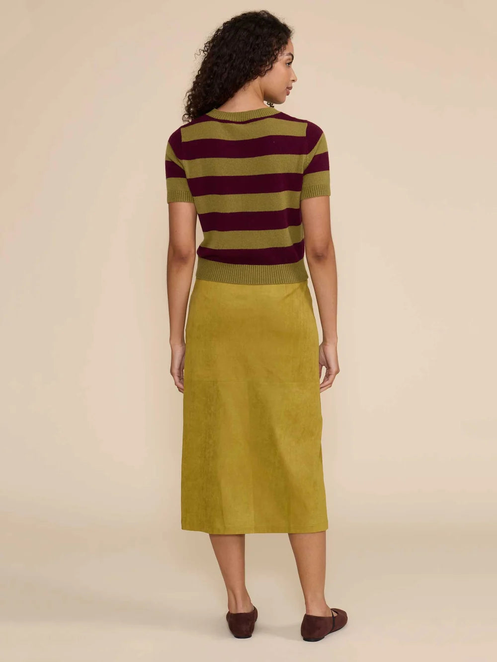 Lindsay Faux Suede Midi Skirt