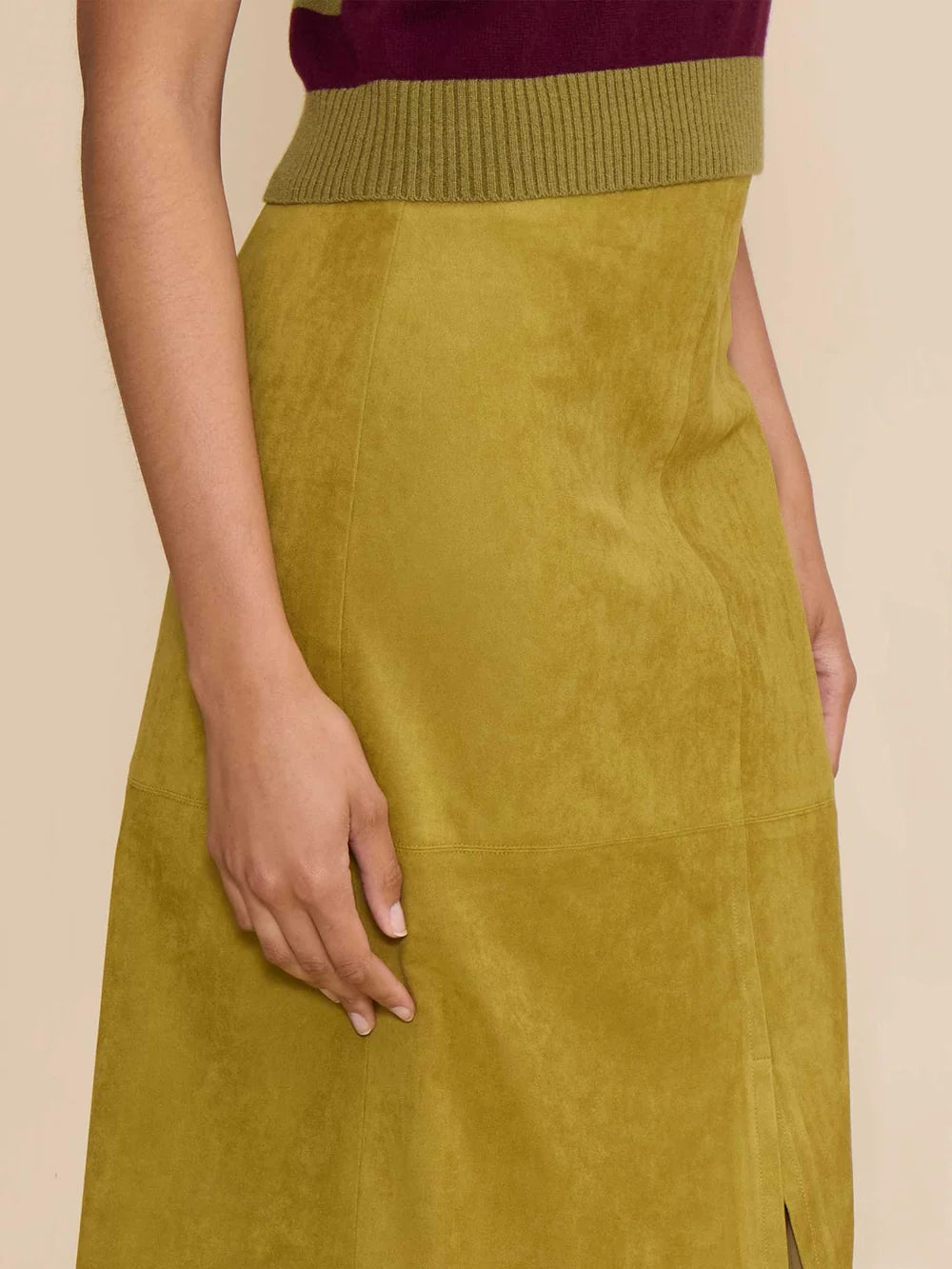 Lindsay Faux Suede Midi Skirt