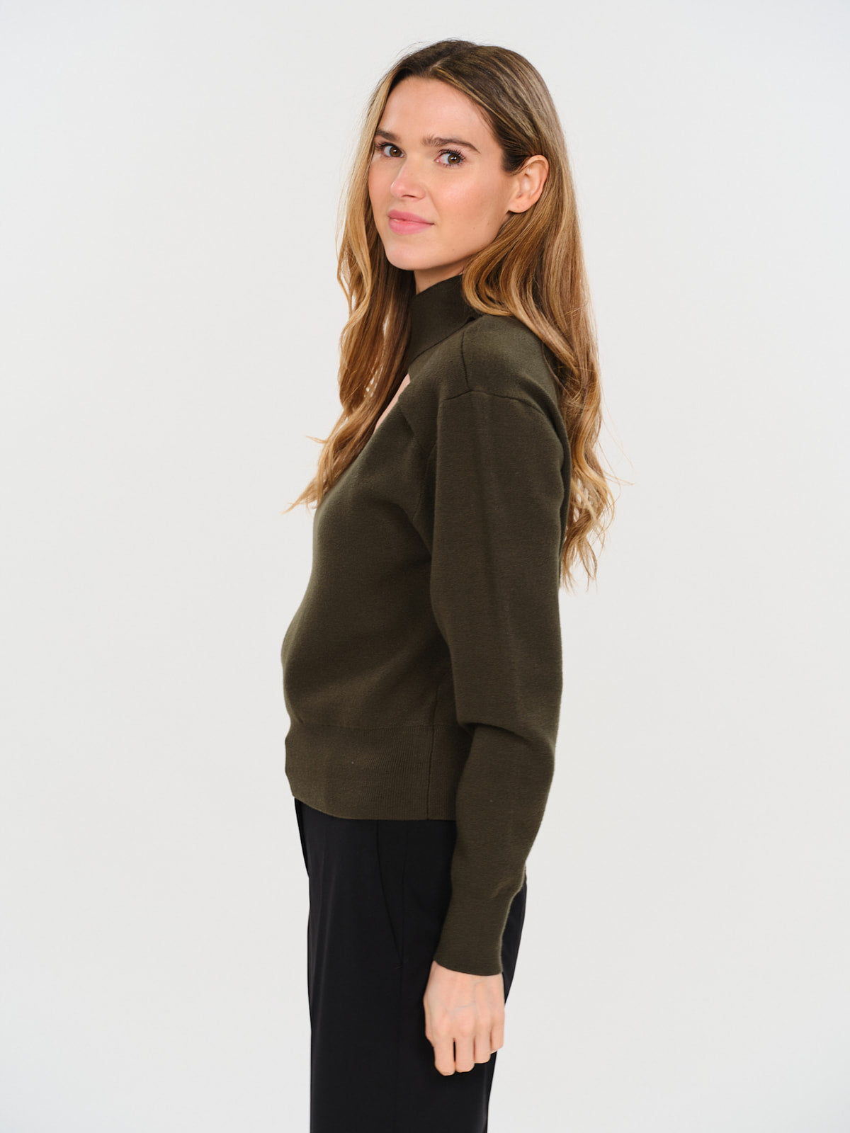 Taylor Criss Cross Key Hole Sweater