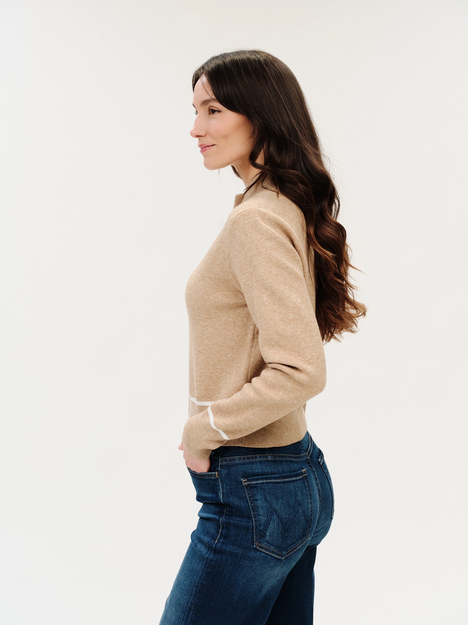 Solene Zip Up Sweater Top