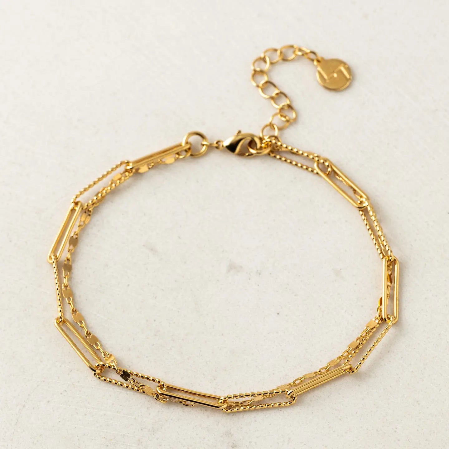 Arlo Paperclip Layered Bracelet