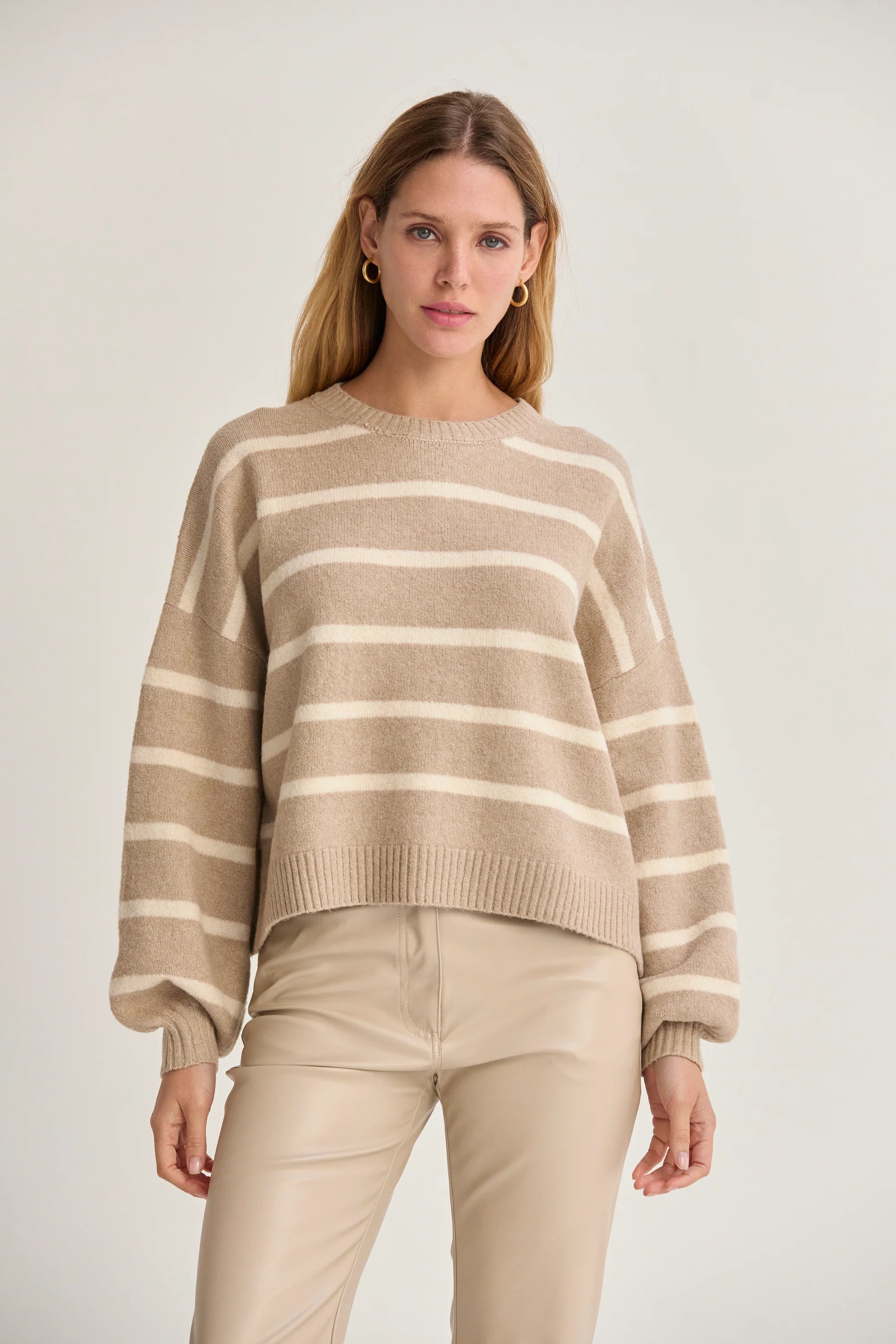 Jenny Balloon Sleeve Stripe Sweater