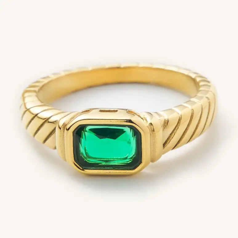 Braided Emerald Ring- 7,8