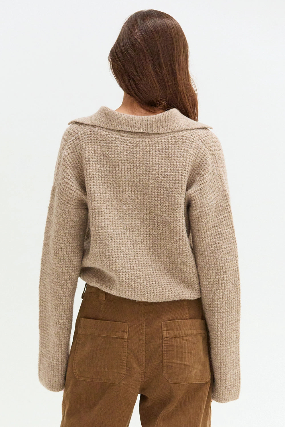 Carter Waffle Polo Sweater Knit Top