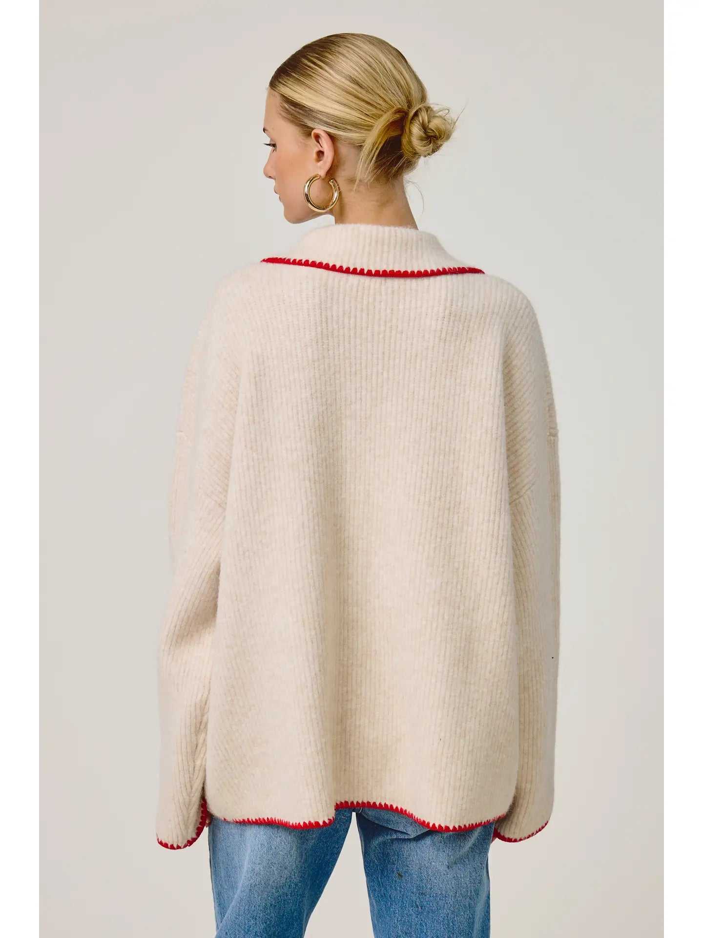 Toucan Embroidered Tie-Front Cardigan