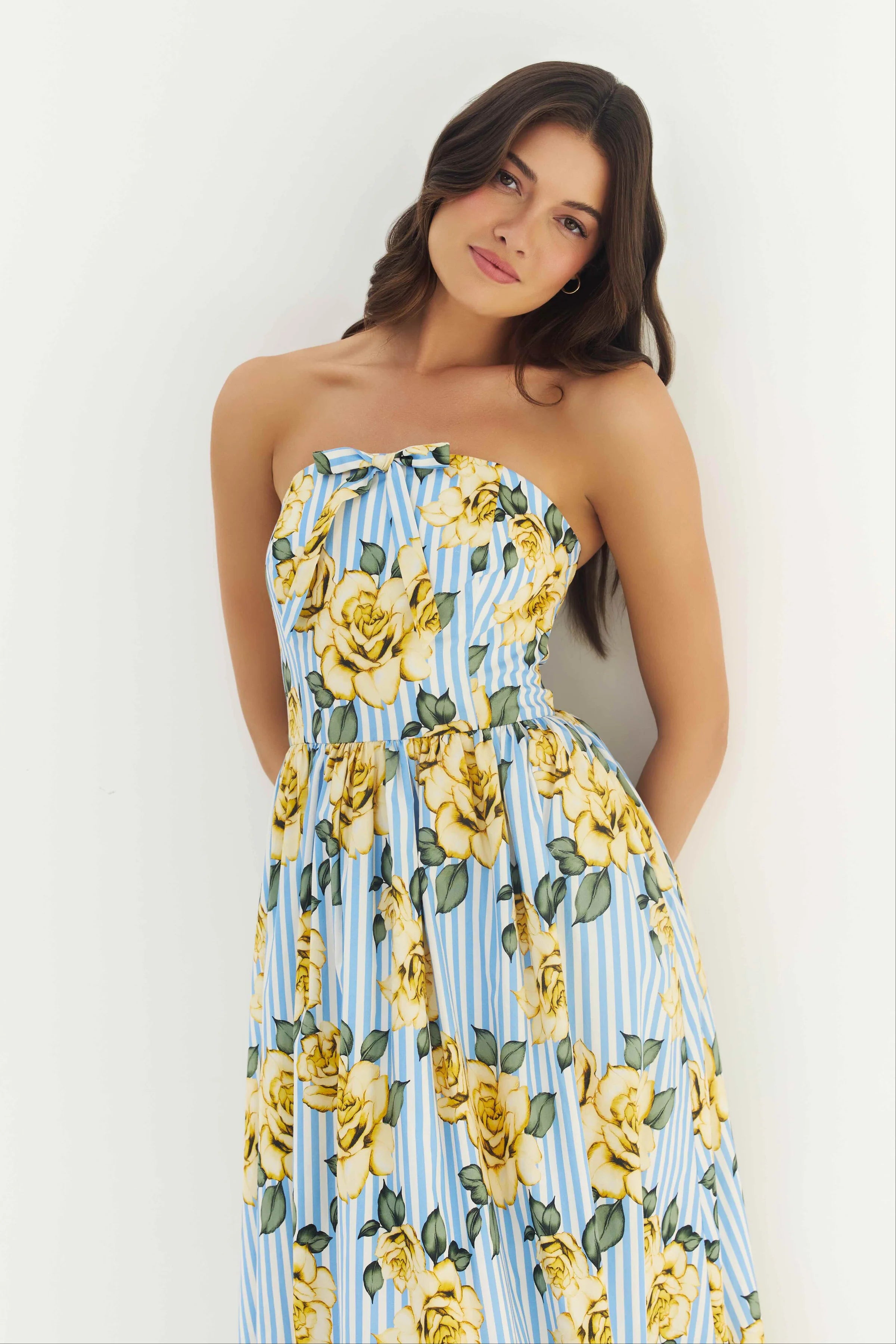 Blue/Yellow Multi Striped Sommer Dress