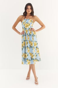 Blue/Yellow Multi Striped Sommer Dress