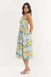 Blue/Yellow Multi Striped Sommer Dress