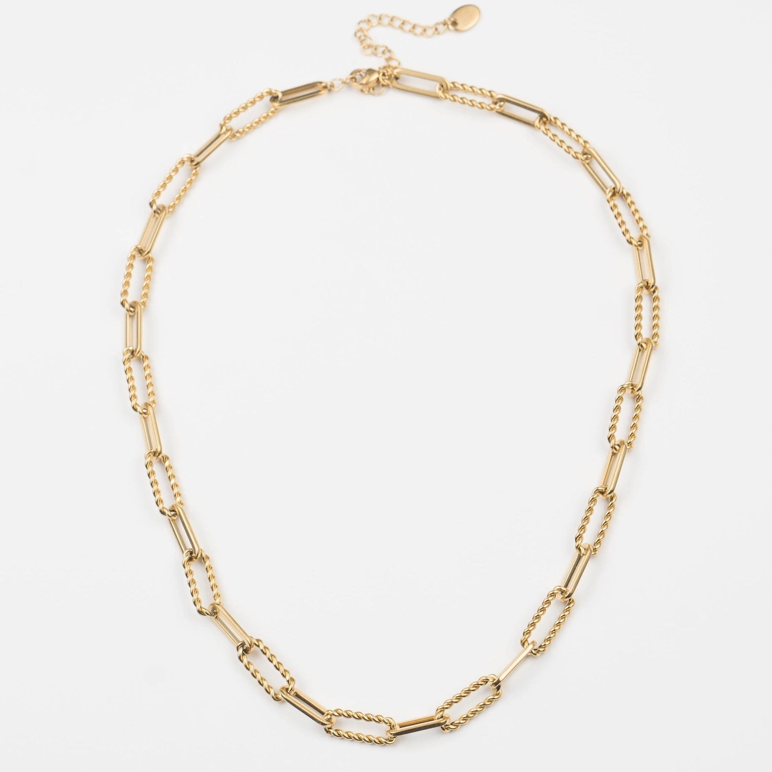 Waterproof Gold Twisted Links Necklace