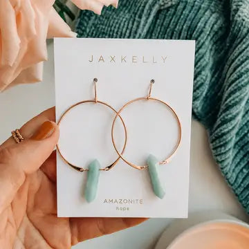 Gold Gemstone Hoops