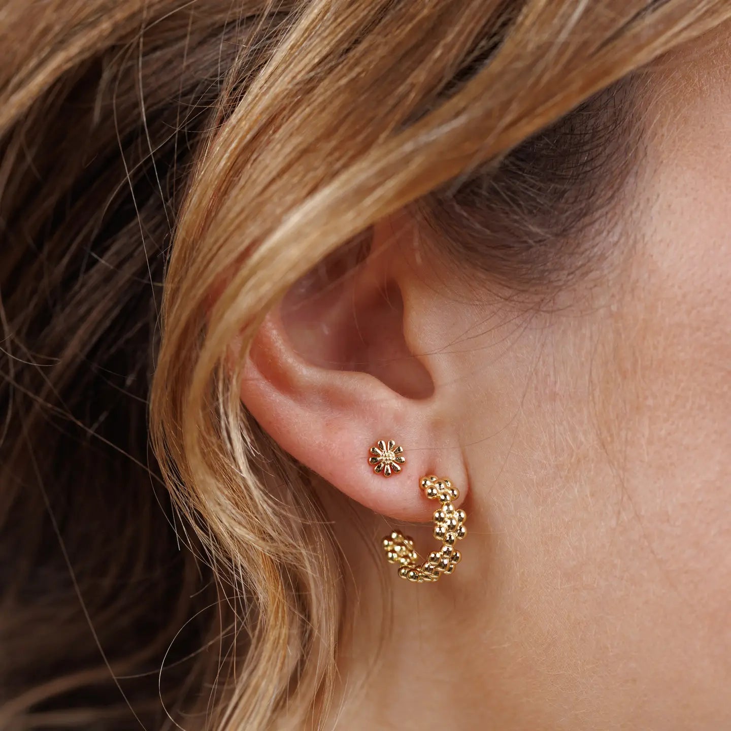 Petite Daisy Stud - 18k Gold Plated Earrings