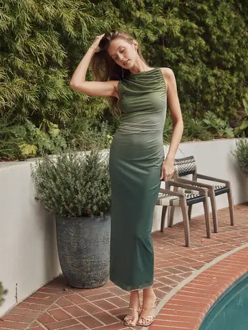 Chic Mesh Modern Ombre Sleeveless Long Dress