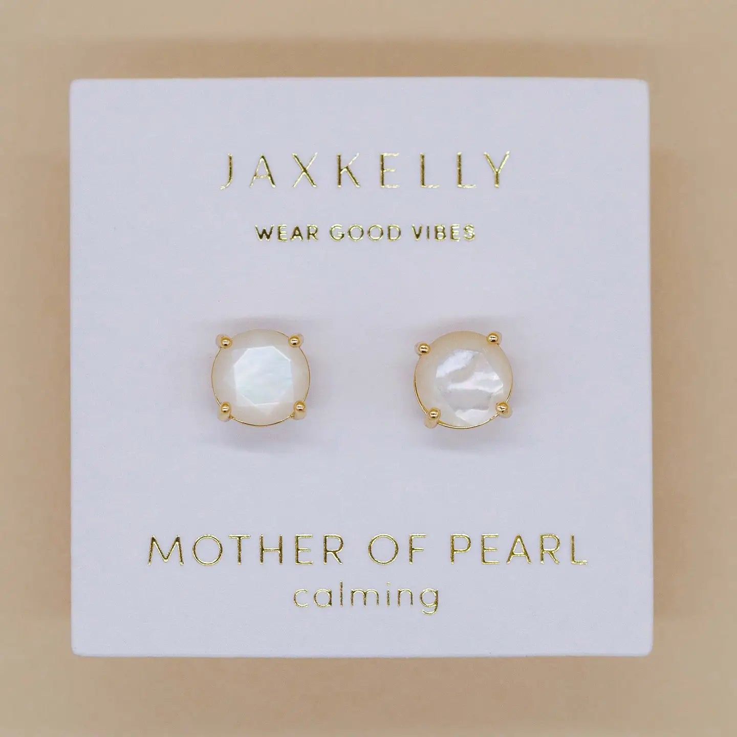 Round Gemstone Gold Earrings