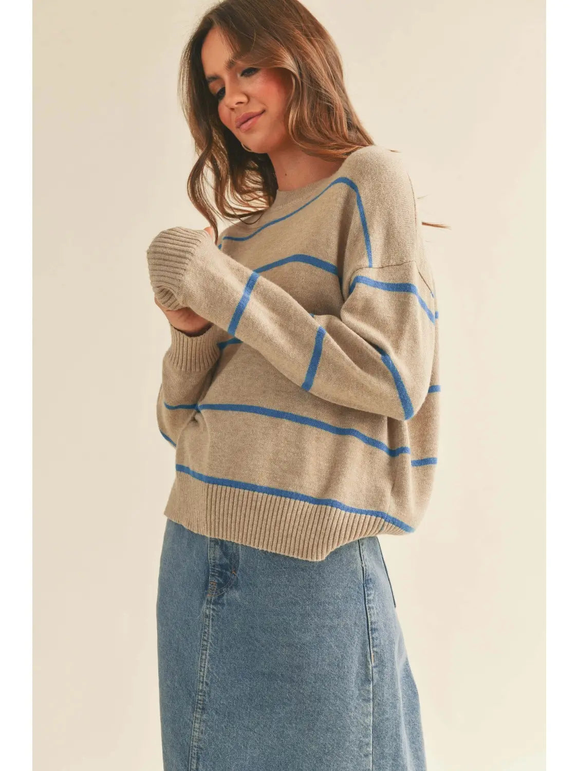 Striped Pattern Sweater Top