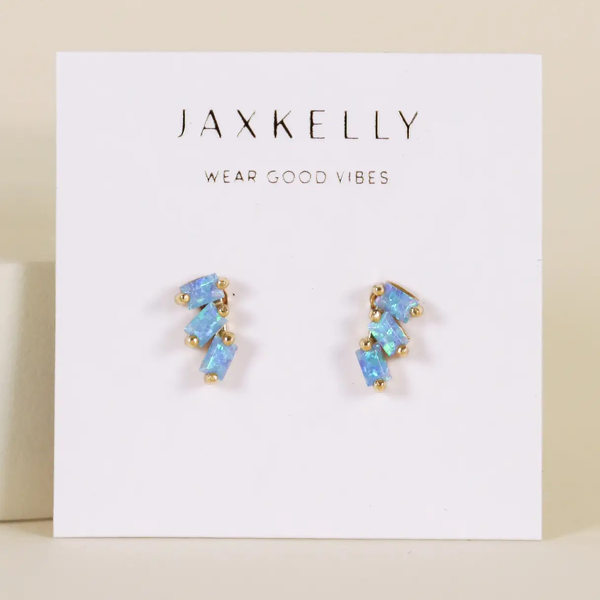 Offset Trio  Gold Earrings