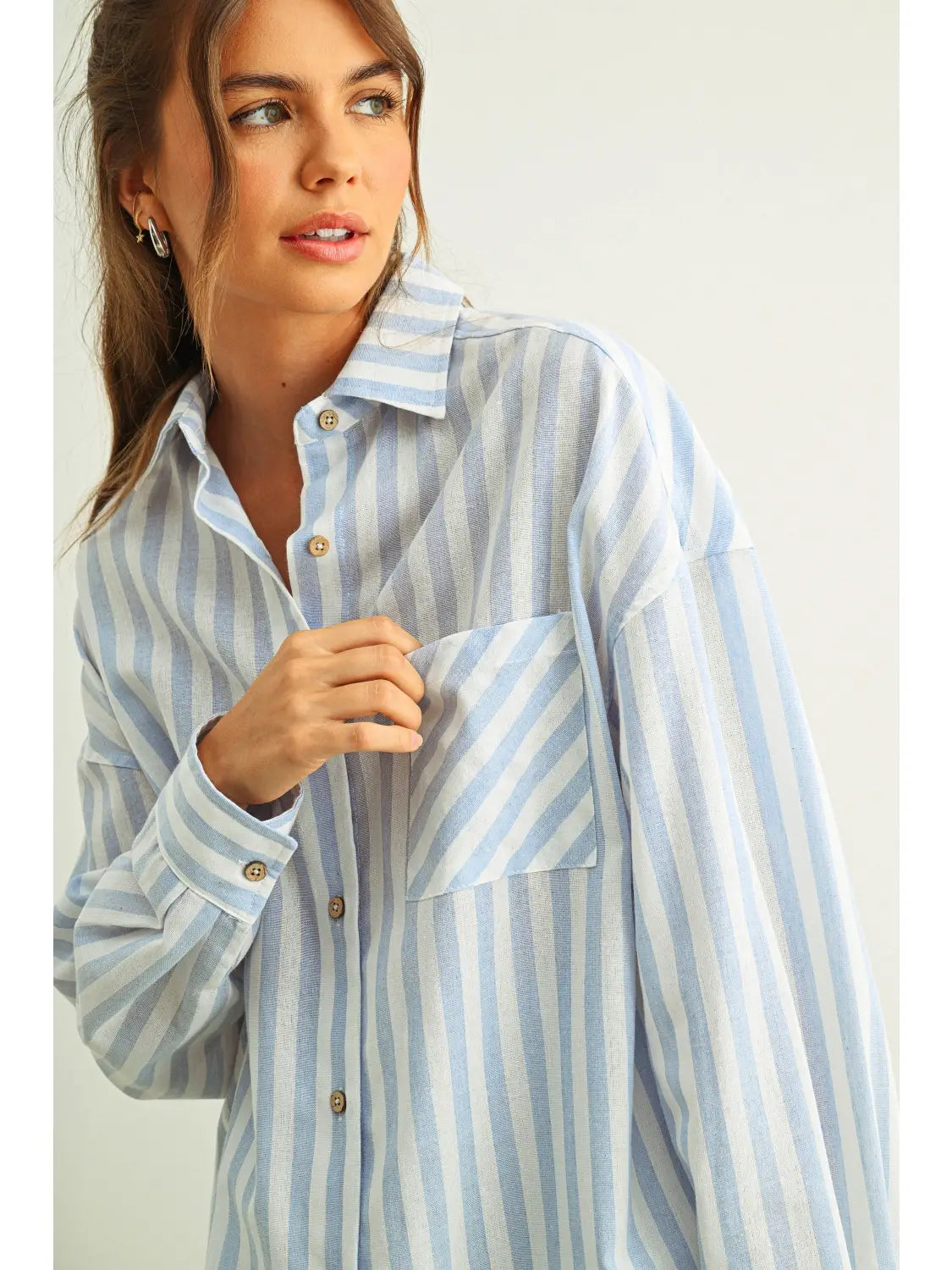 Striped Button Down Linen Shirts