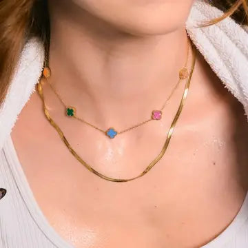 Gold Herringbone Necklace-3mm