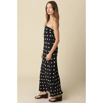 Patsy Strapless Polka Dot Maxi Dress