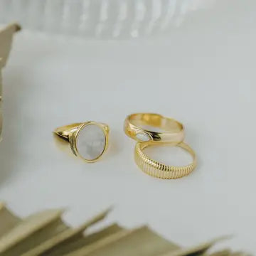Gold Rings - Mother of Pearl Signet