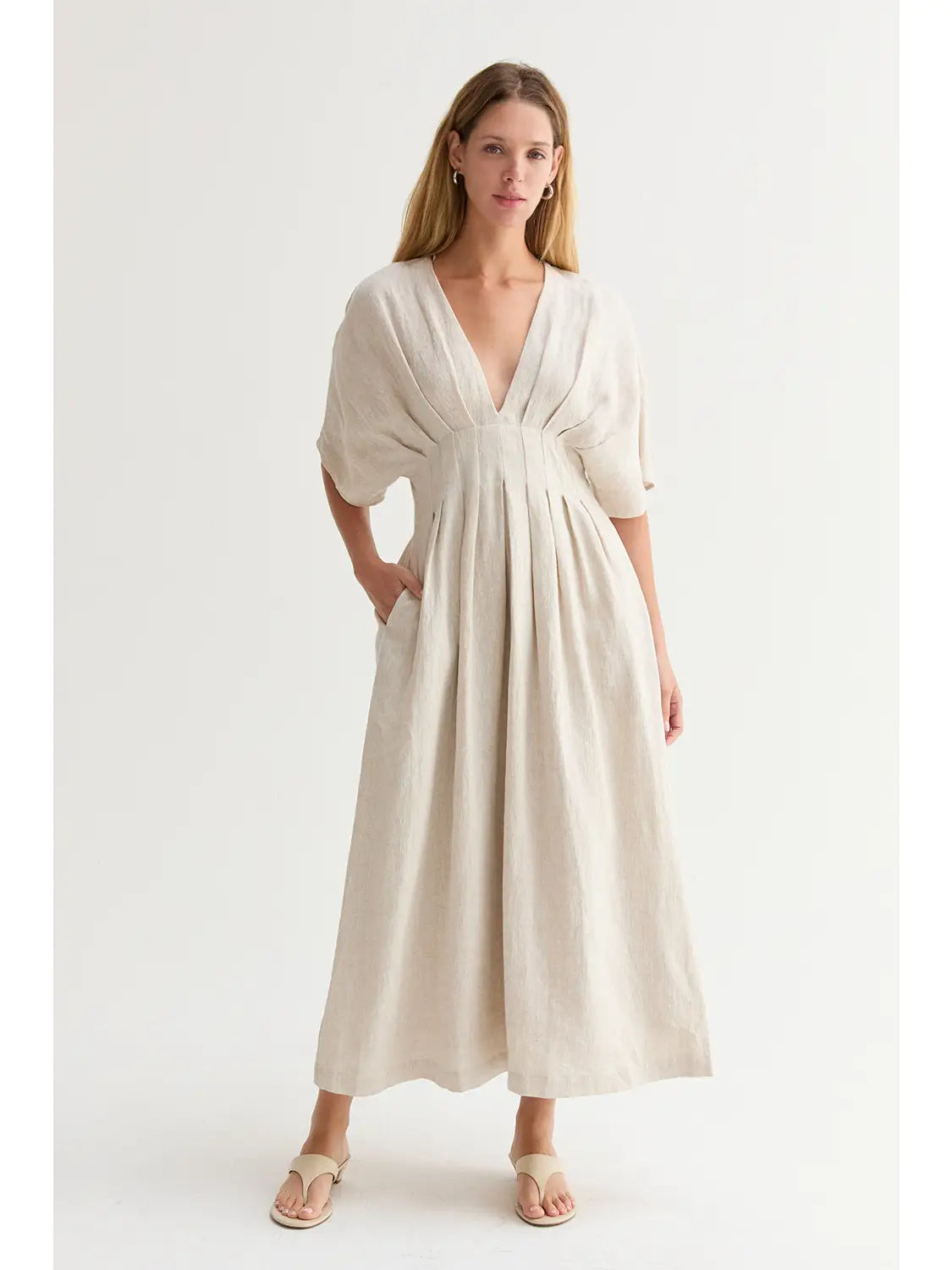 Amiee Pleated Midi Dress
