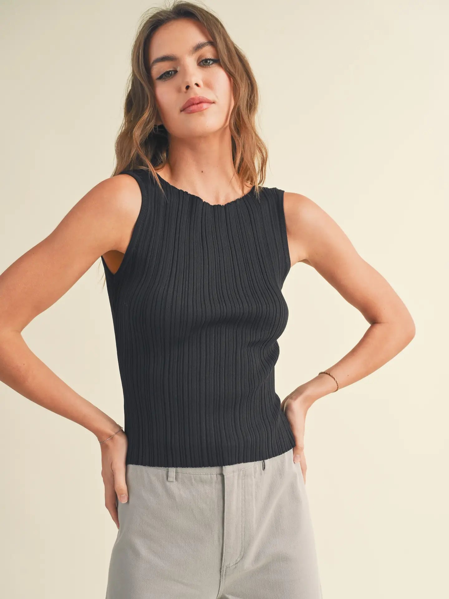 Viscose Ribbed Knitted Top