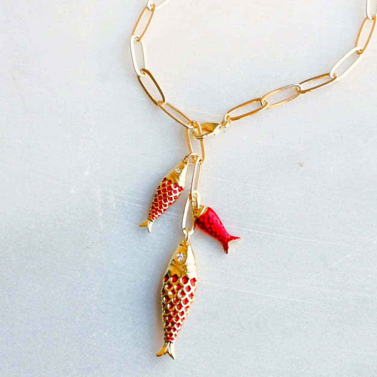 Lucky Catch Fish Pendant Necklace