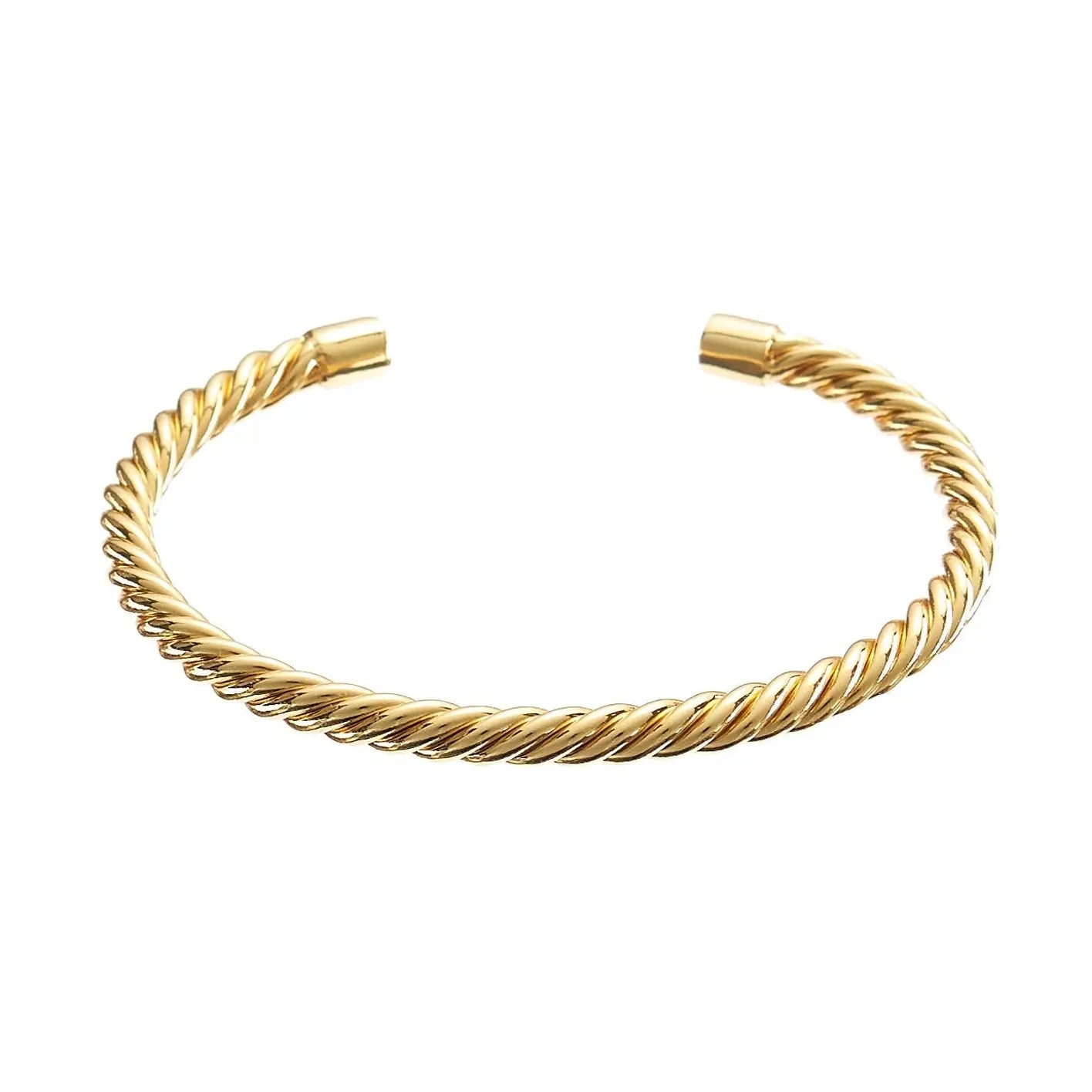 24K Gold Twisted Bangle