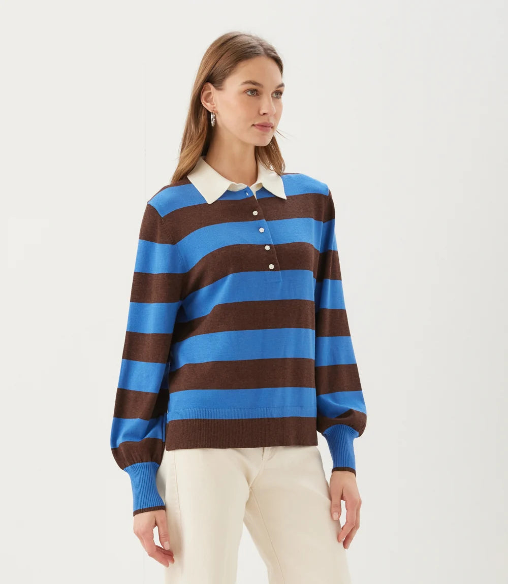 Game Day Collared Stripe Sweater