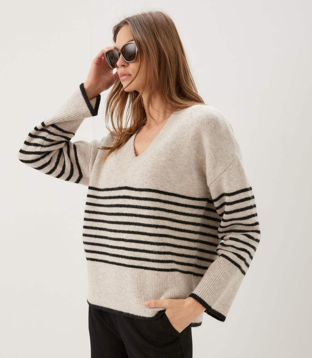 Stripe V-Neck Sweater
