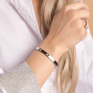 Corinne Silver Bangle Bracelet