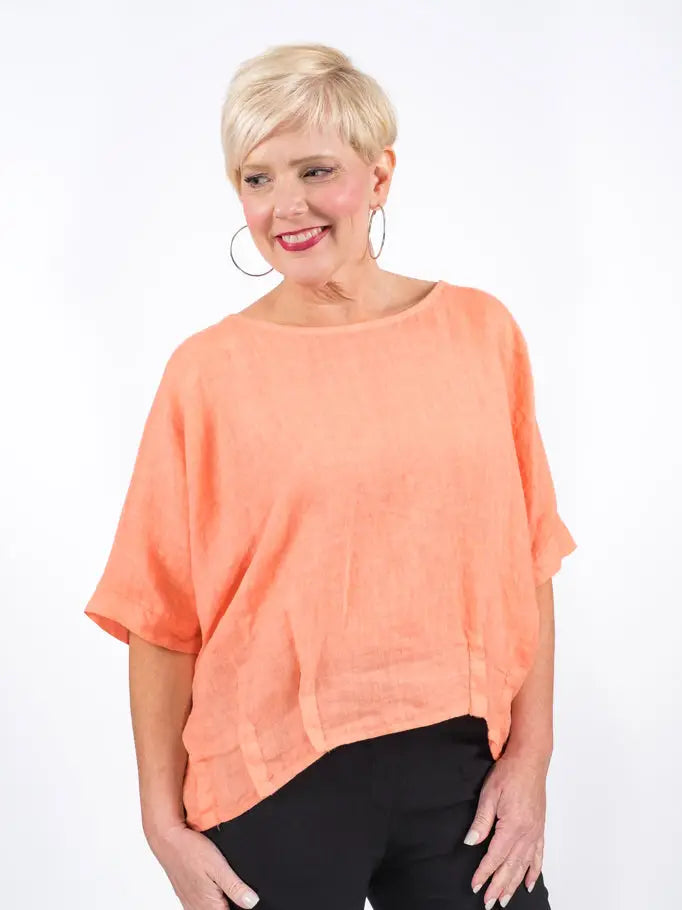 Gina Bottom Darted Linen Top
