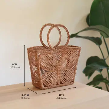 Bali Rattan Handbag - Butterfly