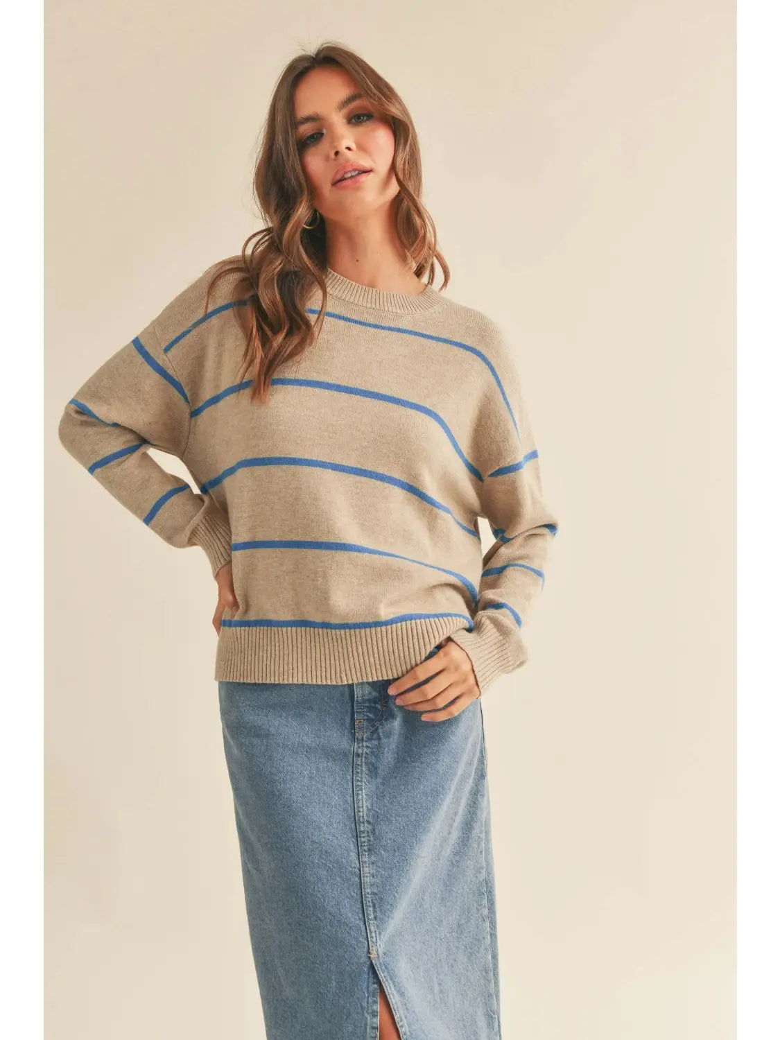 Striped Pattern Sweater Top