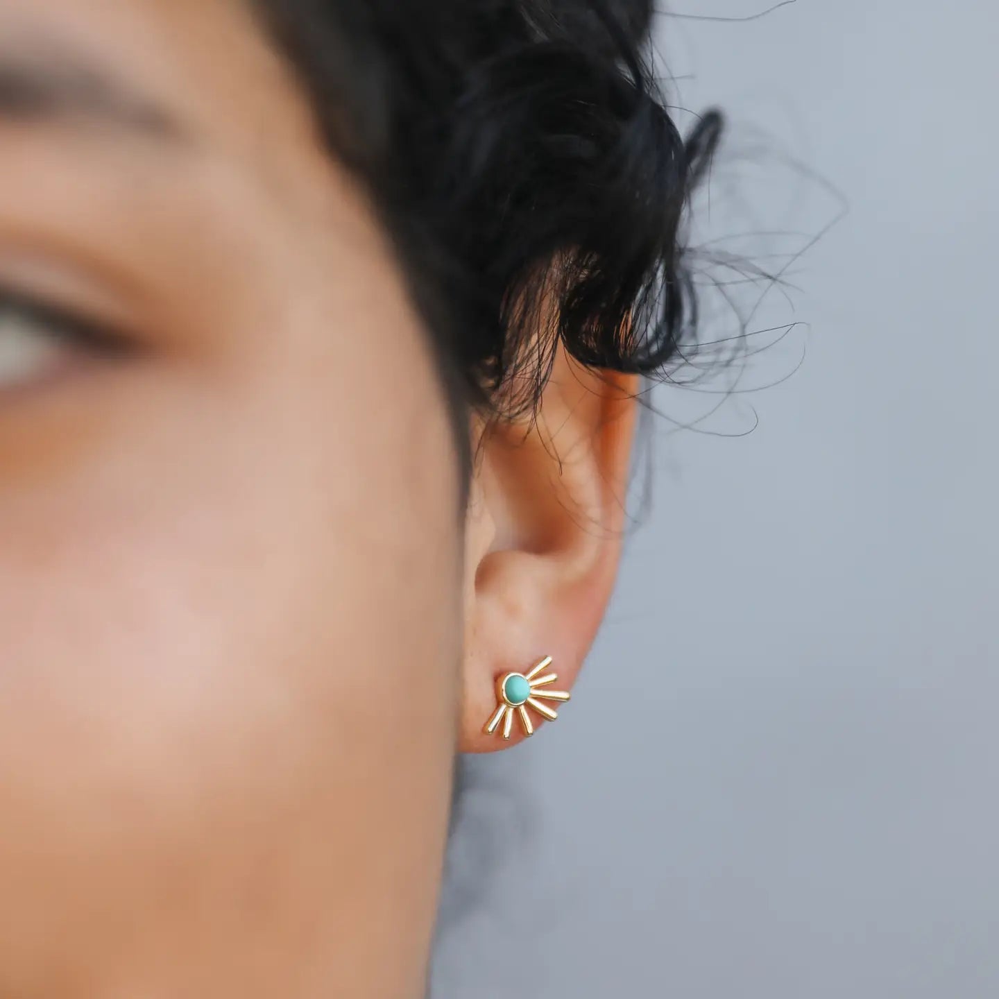 Sun Ray Gold Earrings