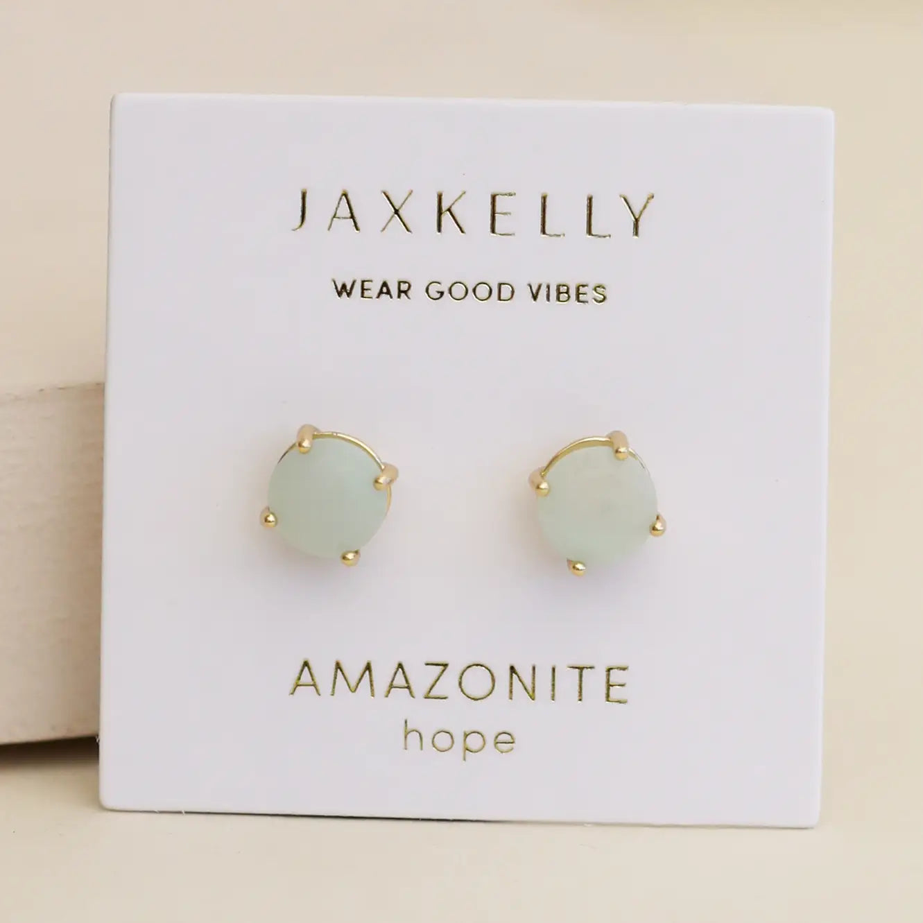 Round Gemstone Gold Earrings