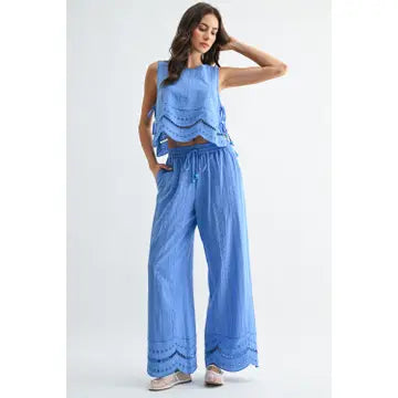 Embroidered Cotton Pant