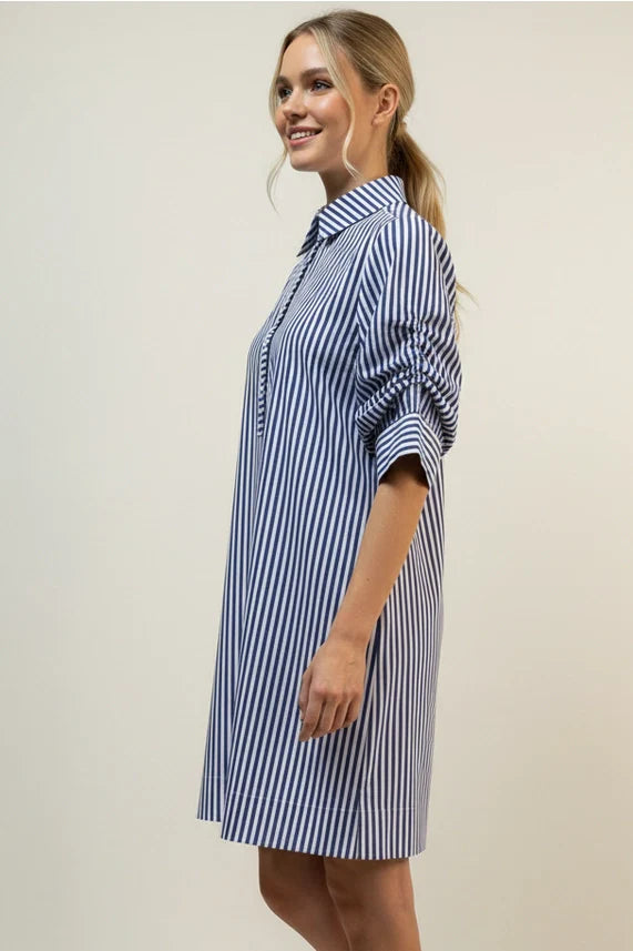 Kentucky Stripe Button Down Mini Dress