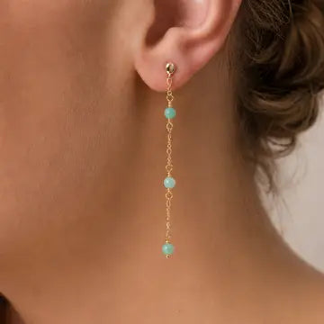 Gemstone Chain Drop Earring