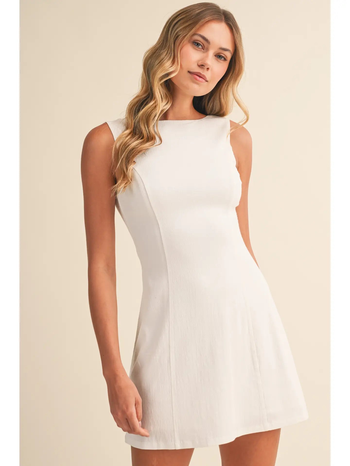 Charlee Sleeveless Stretch Linen Mini Dress