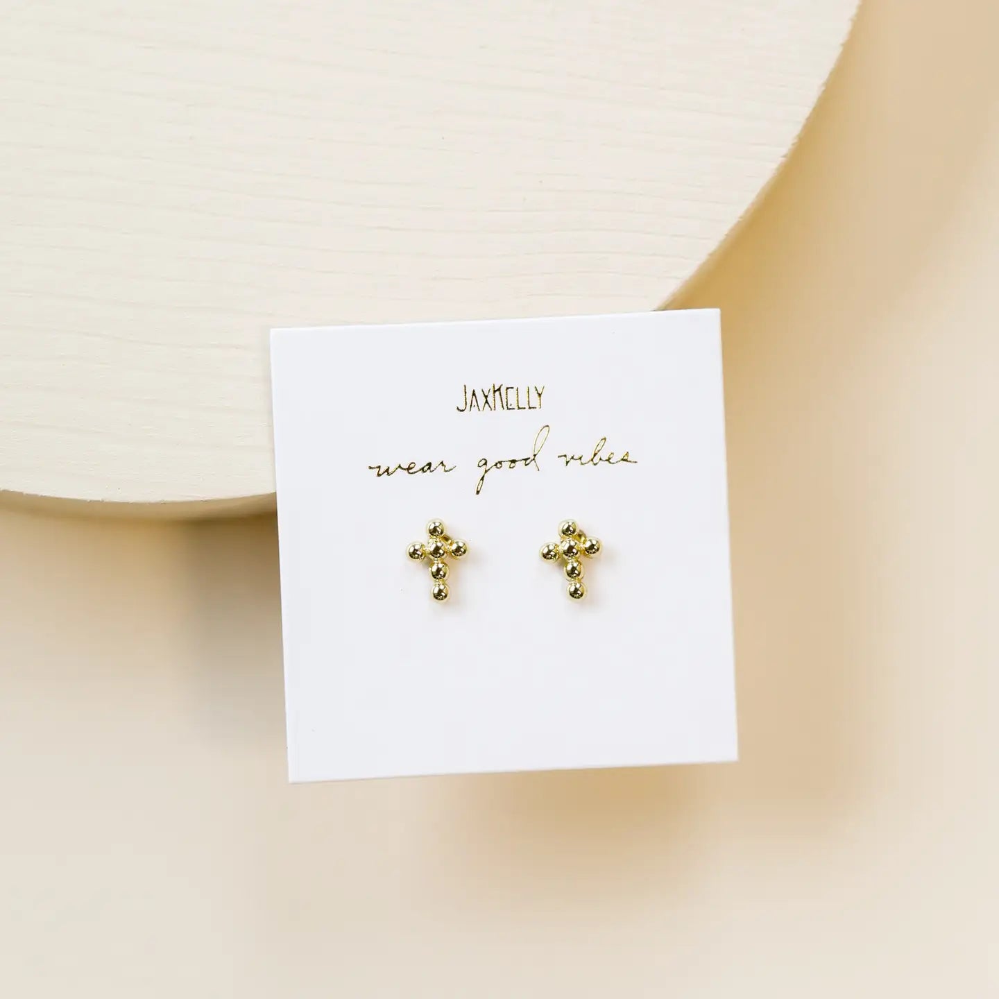 Stud - Cross - Gold Earrings