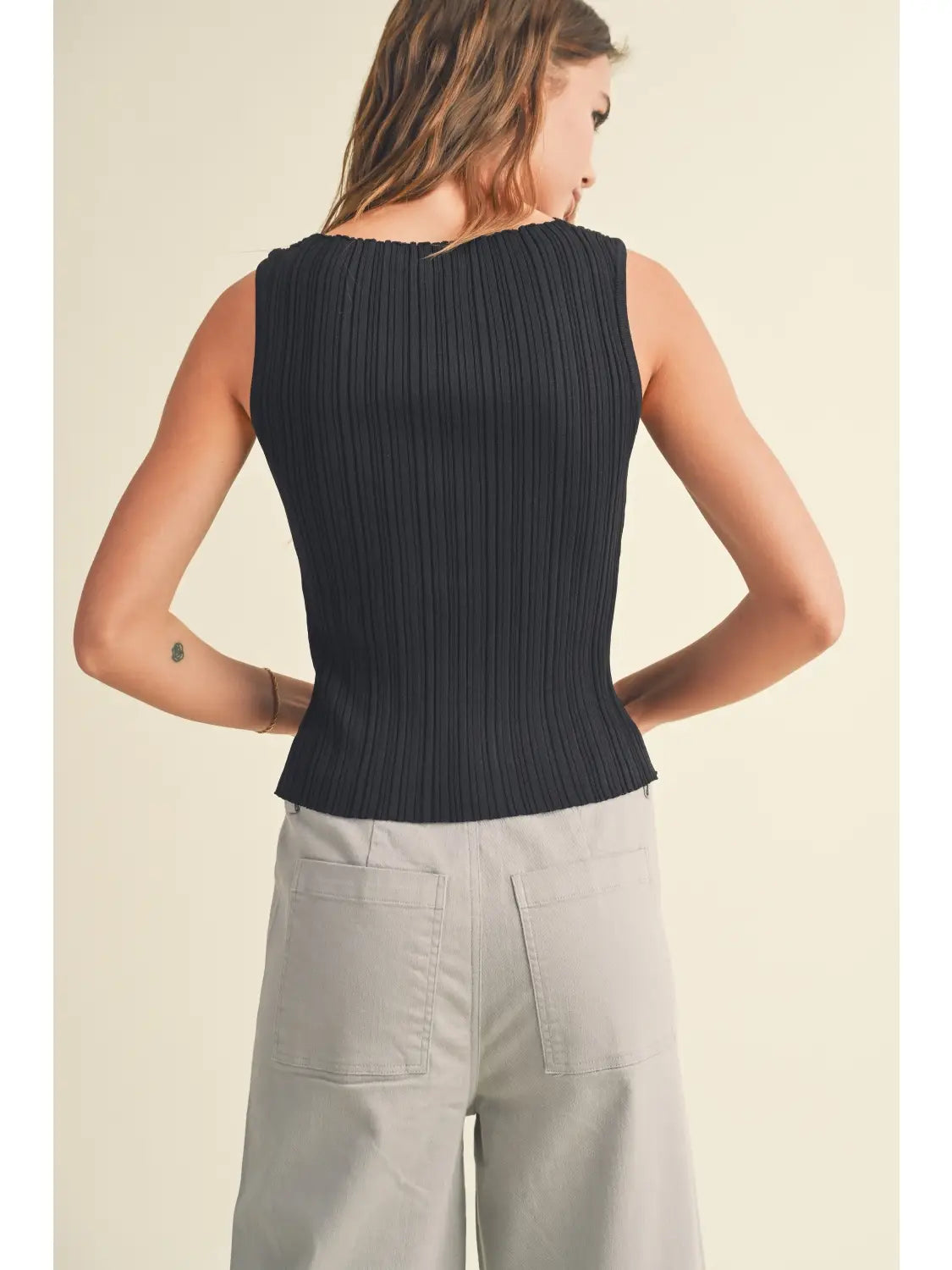 Viscose Ribbed Knitted Top