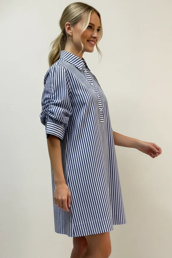 Kentucky Stripe Button Down Mini Dress