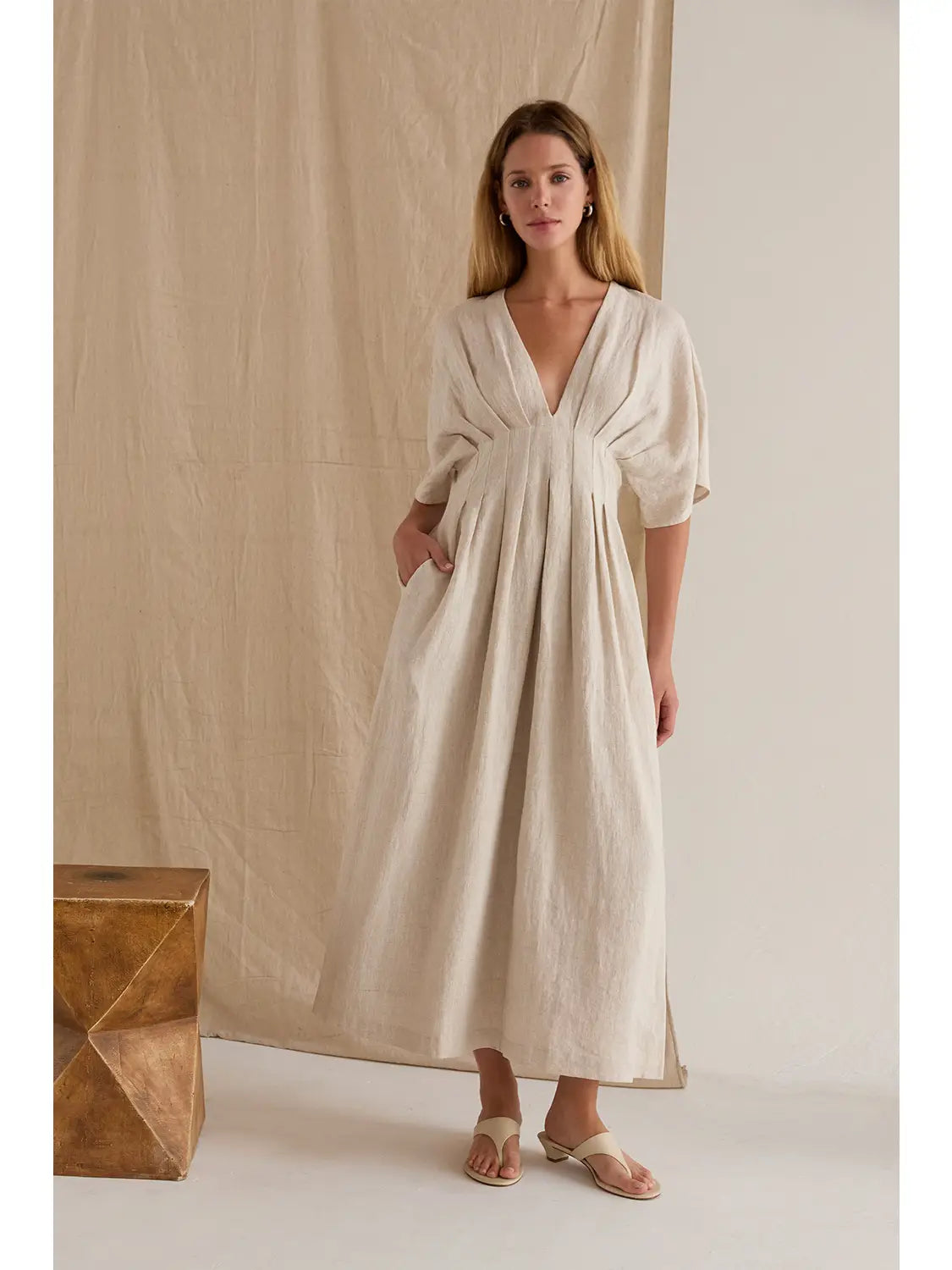 Amiee Pleated Midi Dress