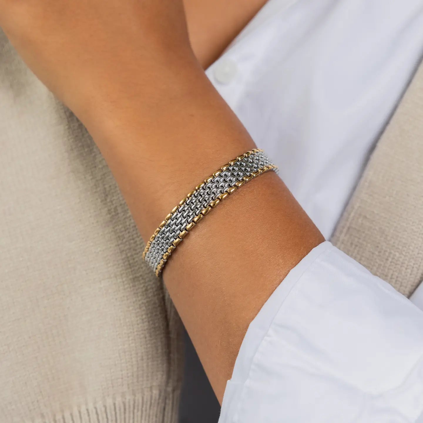 Waterproof Chunky Two-Tone Bracelet